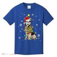 Cute Siberian Husky Dog Santa Christmas Tree Lights Xmas Gift Kids T-Shirt thumb 0