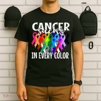 Cancer Sucks In Every Color Fighter Fight The Cancer T-Shirt thumb 6