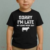 Cow sorry i'm late my cows were out Toddler T-Shirt thumb 2