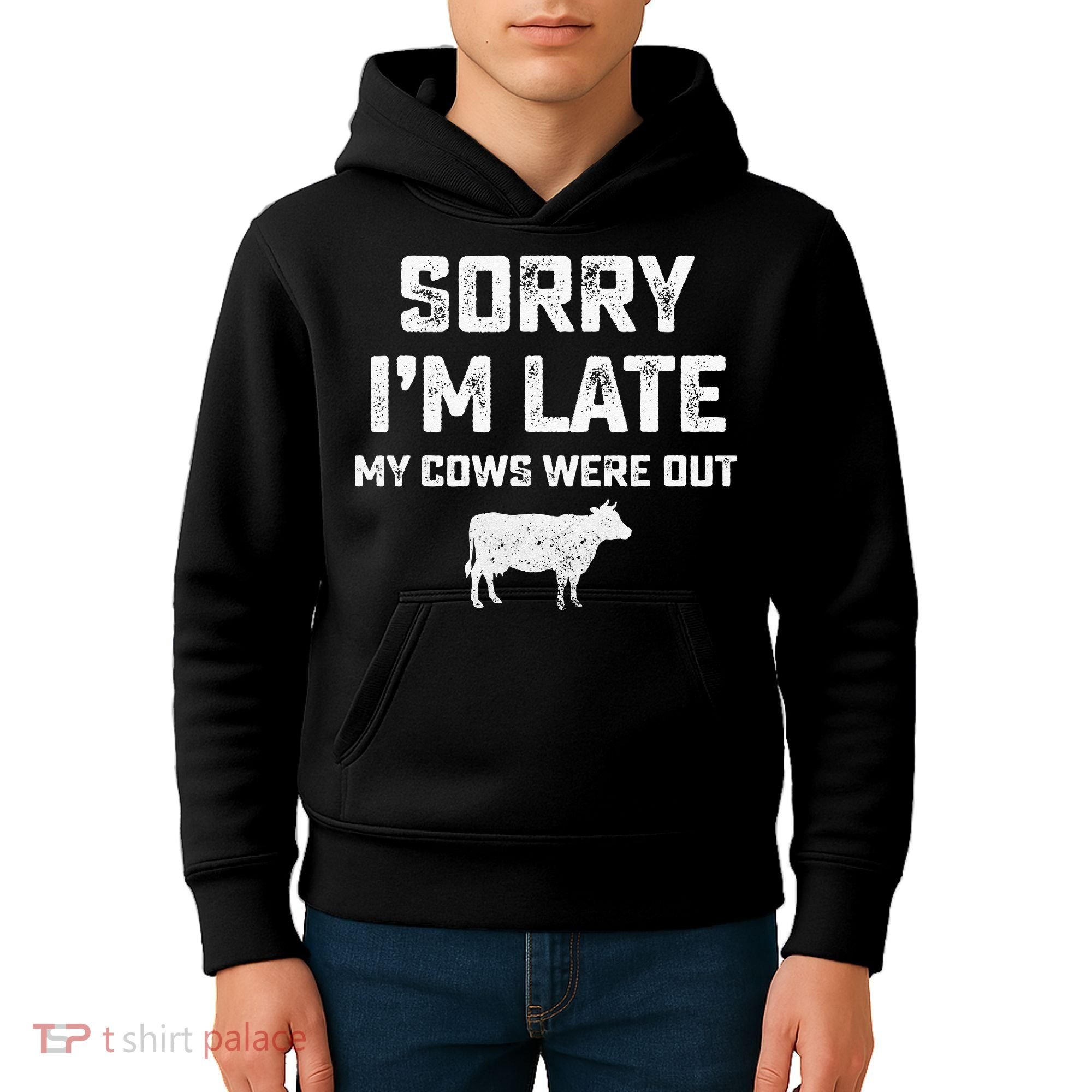 Cow sorry i'm late my cows were out Kids Hoodie