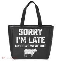 Cow sorry i'm late my cows were out Tote Bag thumb 0