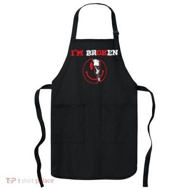 Confused Smile I'm Broken Invisible Illness I'm OK Broken Apron