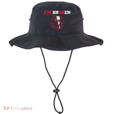 Confused Smile I'm Broken Invisible Illness I'm OK Broken Bucket Hat