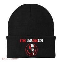 Confused Smile I'm Broken Invisible Illness I'm OK Broken Beanie thumb 0