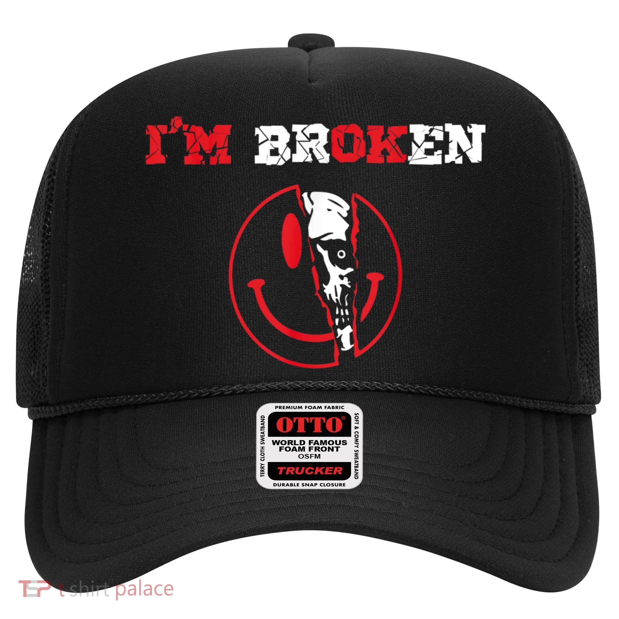 Confused Smile I'm Broken Invisible Illness I'm OK Broken Hat