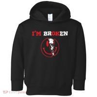 Confused Smile I'm Broken Invisible Illness I'm OK Broken Toddler Hoodie thumb 0