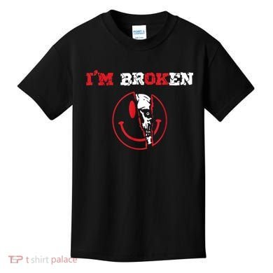 Confused Smile I'm Broken Invisible Illness I'm OK Broken Kids T-Shirt
