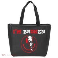 Confused Smile I'm Broken Invisible Illness I'm OK Broken Tote Bag thumb 0