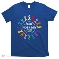 Cancer Sucks In Every Color Fight Cancer Awareness Ribbons Gift T-Shirt thumb 0