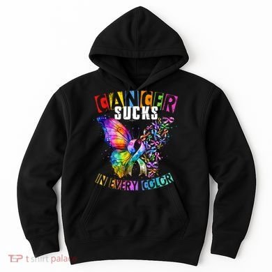 Cancer Sucks In Every Color Buttefly Robbins Hoodie