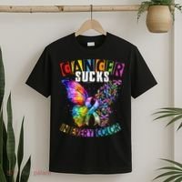 Cancer Sucks In Every Color Buttefly Robbins T-Shirt thumb 2