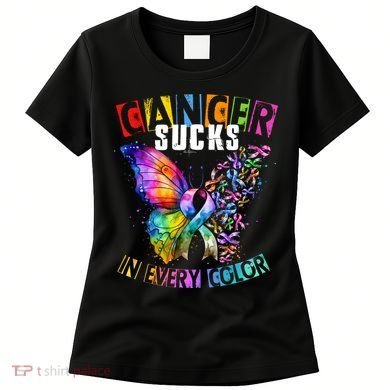Cancer Sucks In Every Color Buttefly Robbins Women's T-Shirt