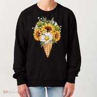 Cute Sunflowers In Ice Cream Cone Women's Sweatshirt thumb 0