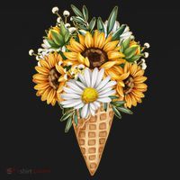 Cute Sunflowers In Ice Cream Cone Backpack thumb 2