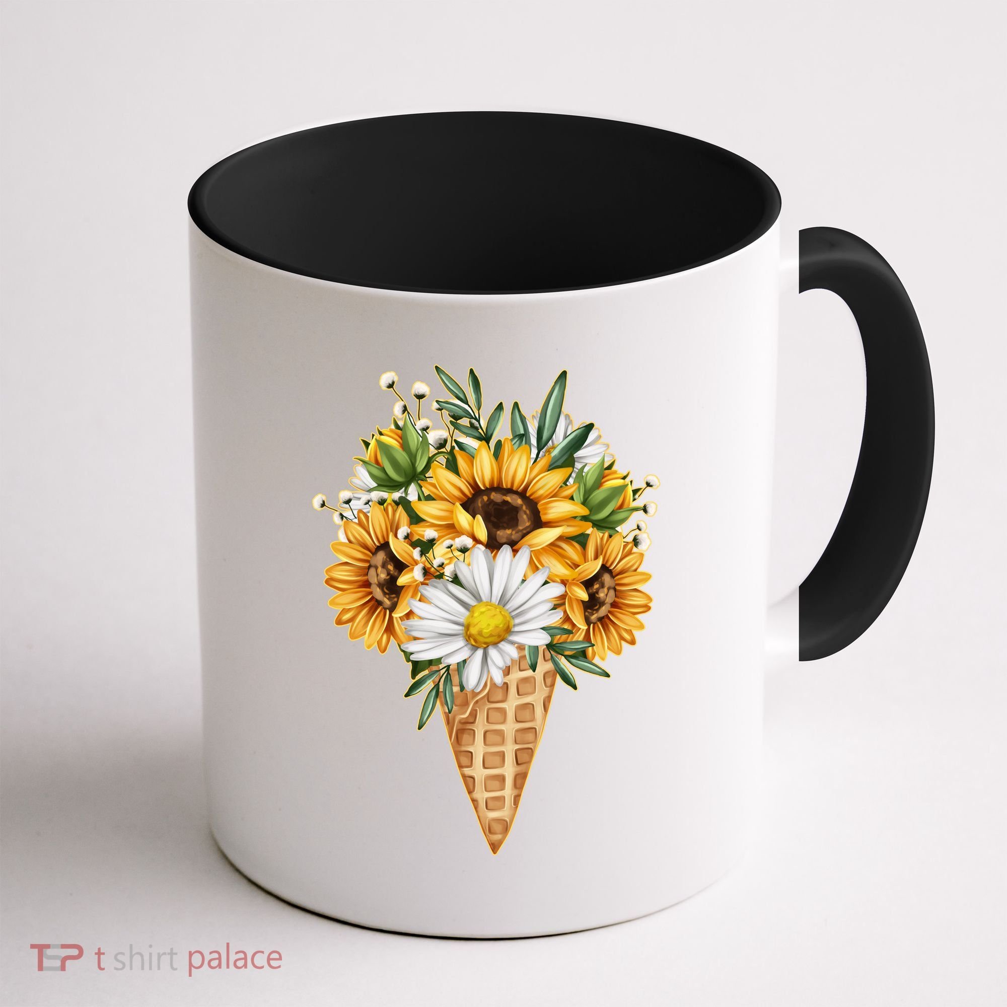 Cute Sunflowers In Ice Cream Cone Coffee Mug