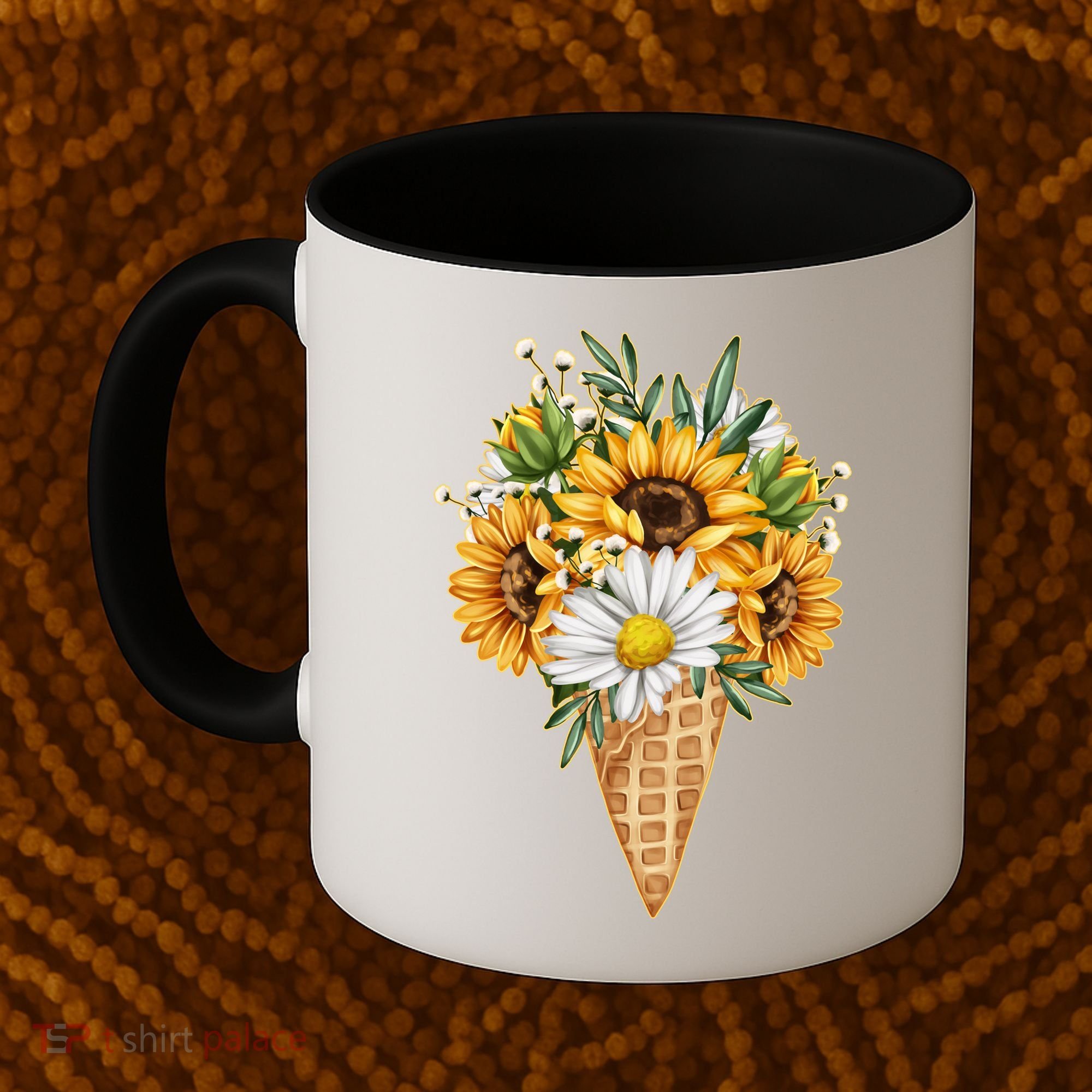 Cute Sunflowers In Ice Cream Cone Coffee Mug