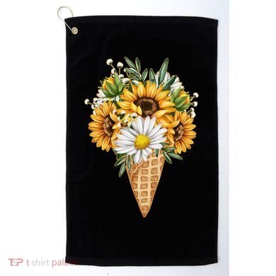 Cute Sunflowers In Ice Cream Cone Golf Towel