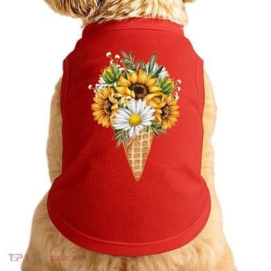 Cute Sunflowers In Ice Cream Cone Doggie Tank