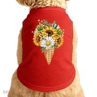 Cute Sunflowers In Ice Cream Cone Doggie Tank thumb 0