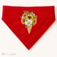 Cute Sunflowers In Ice Cream Cone USA-Made Doggie Bandana thumb 0