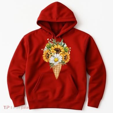 Cute Sunflowers In Ice Cream Cone Hoodie