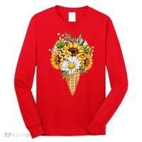 Cute Sunflowers In Ice Cream Cone Long Sleeve Shirt thumb 0