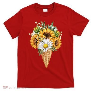 Cute Sunflowers In Ice Cream Cone T-Shirt