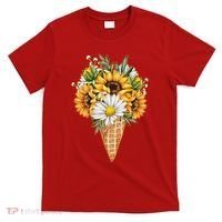 Cute Sunflowers In Ice Cream Cone T-Shirt thumb 0
