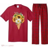 Cute Sunflowers In Ice Cream Cone Pajama Set thumb 0