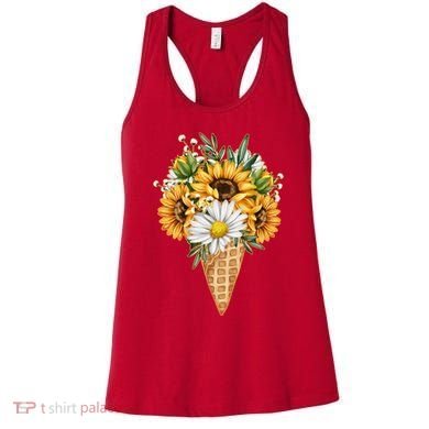 Cute Sunflowers In Ice Cream Cone Women's Tank Top