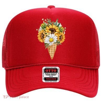 Cute Sunflowers In Ice Cream Cone Hat