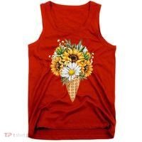 Cute Sunflowers In Ice Cream Cone Tank Top thumb 0