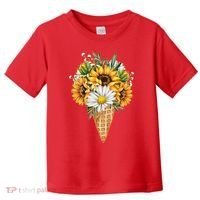 Cute Sunflowers In Ice Cream Cone Toddler T-Shirt thumb 0