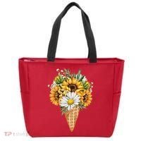 Cute Sunflowers In Ice Cream Cone Tote Bag thumb 0