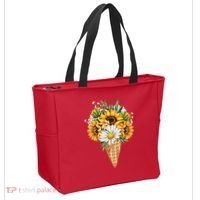 Cute Sunflowers In Ice Cream Cone Tote Bag thumb 2