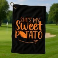 Couples She Is My Sweet Potato I Yam Golf Towel thumb 1