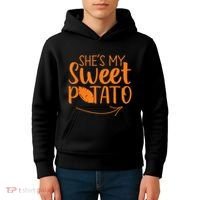 Couples She Is My Sweet Potato I Yam Kids Hoodie thumb 4