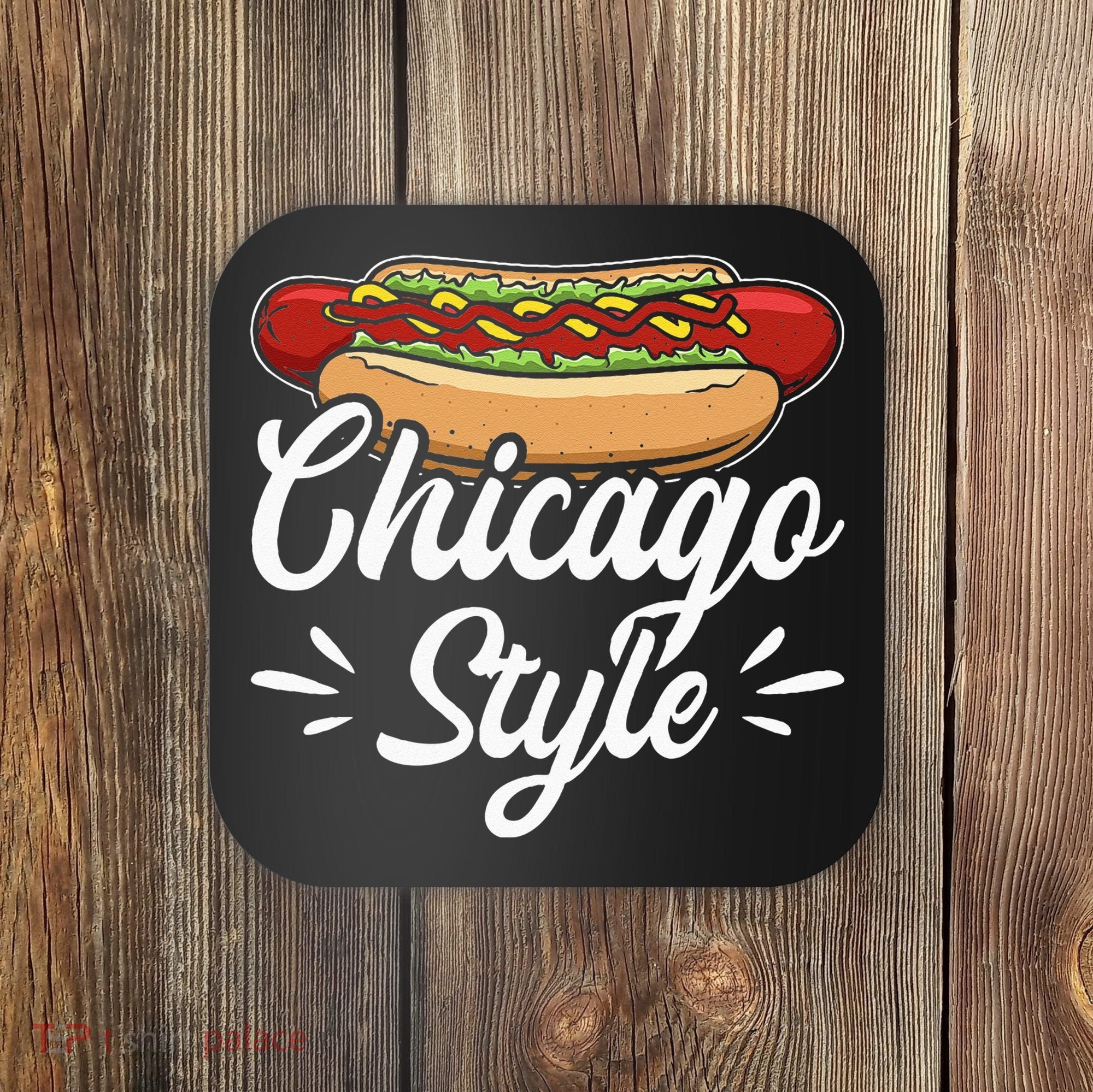 Chicago Style Illinois Hot Dog Coaster