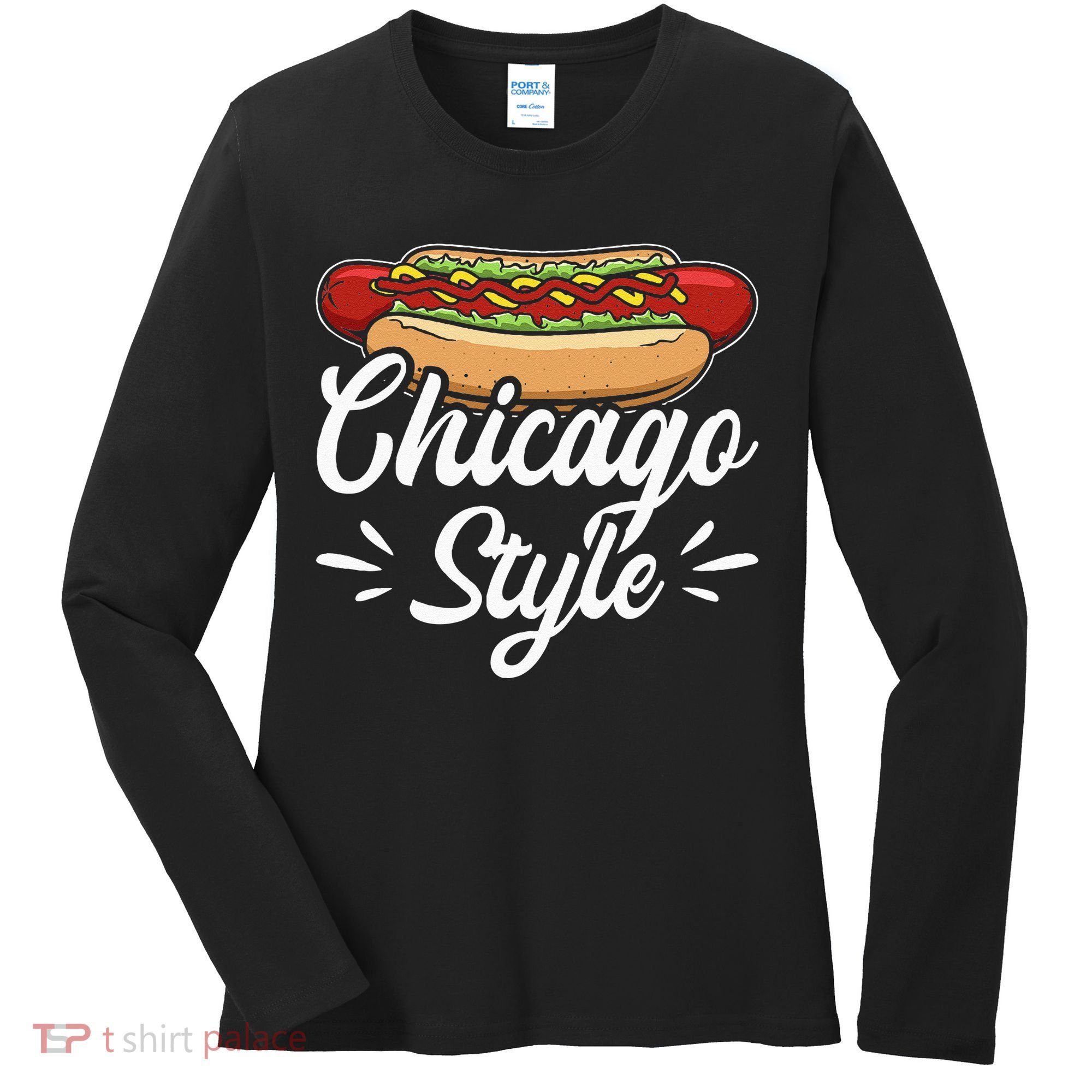 Chicago Style Illinois Hot Dog Women's Long Sleeve Shirt