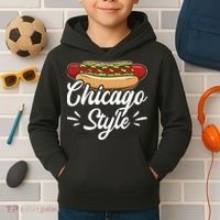 Chicago Style Illinois Hot Dog Kids Hoodie thumb 2