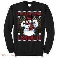 Christmas Snowman Im Sexy And I Snow It Mom Dad Sweatshirt thumb 0