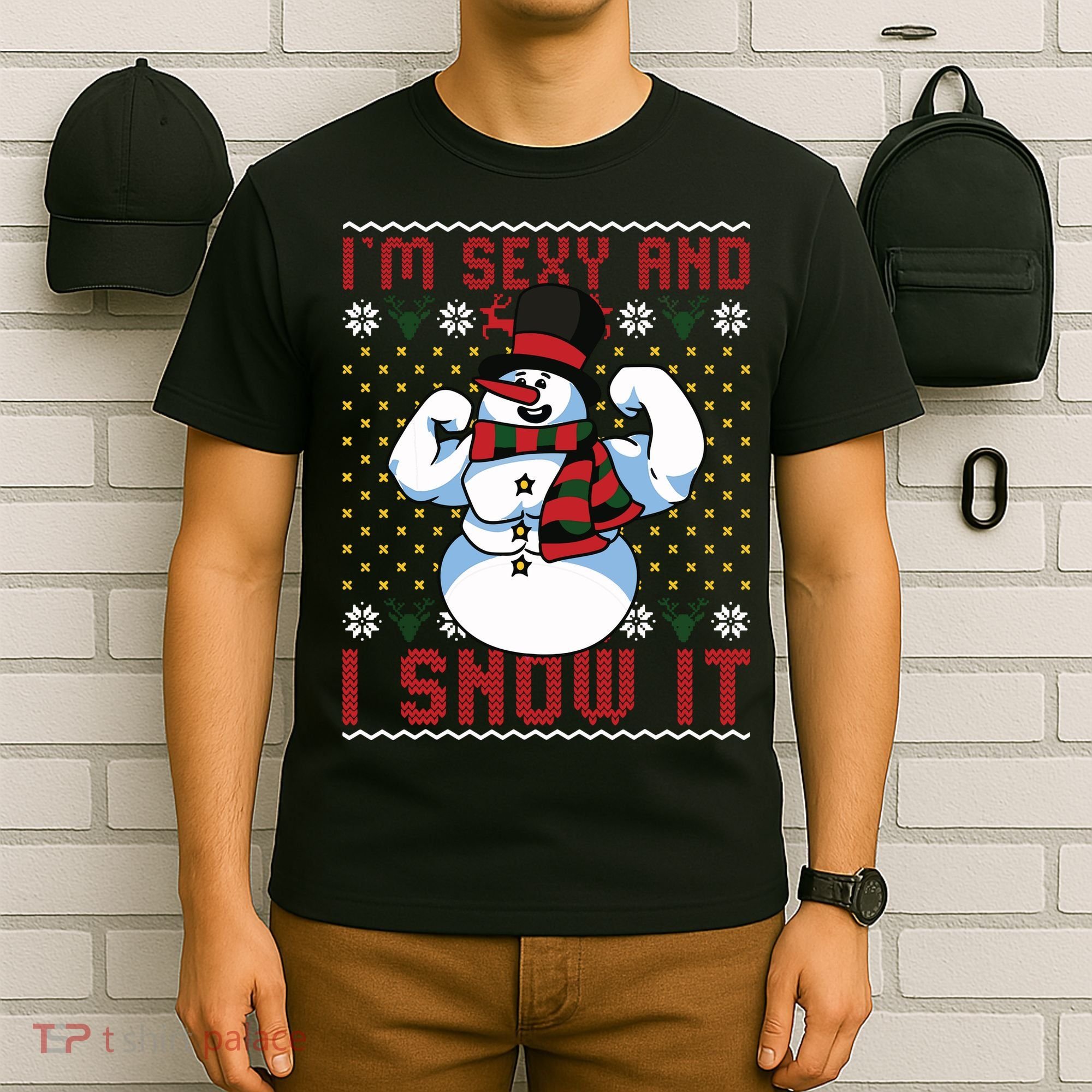 Christmas Snowman Im Sexy And I Snow It Mom Dad T-Shirt