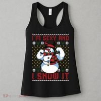 Christmas Snowman Im Sexy And I Snow It Mom Dad Women's Tank Top thumb 3