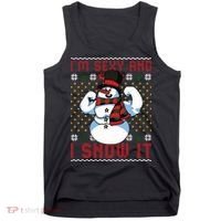 Christmas Snowman Im Sexy And I Snow It Mom Dad Tank Top thumb 0