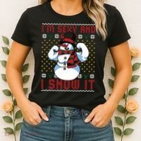 Christmas Snowman Im Sexy And I Snow It Mom Dad Women's T-Shirt thumb 2