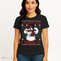 Christmas Snowman Im Sexy And I Snow It Mom Dad Women's T-Shirt thumb 4