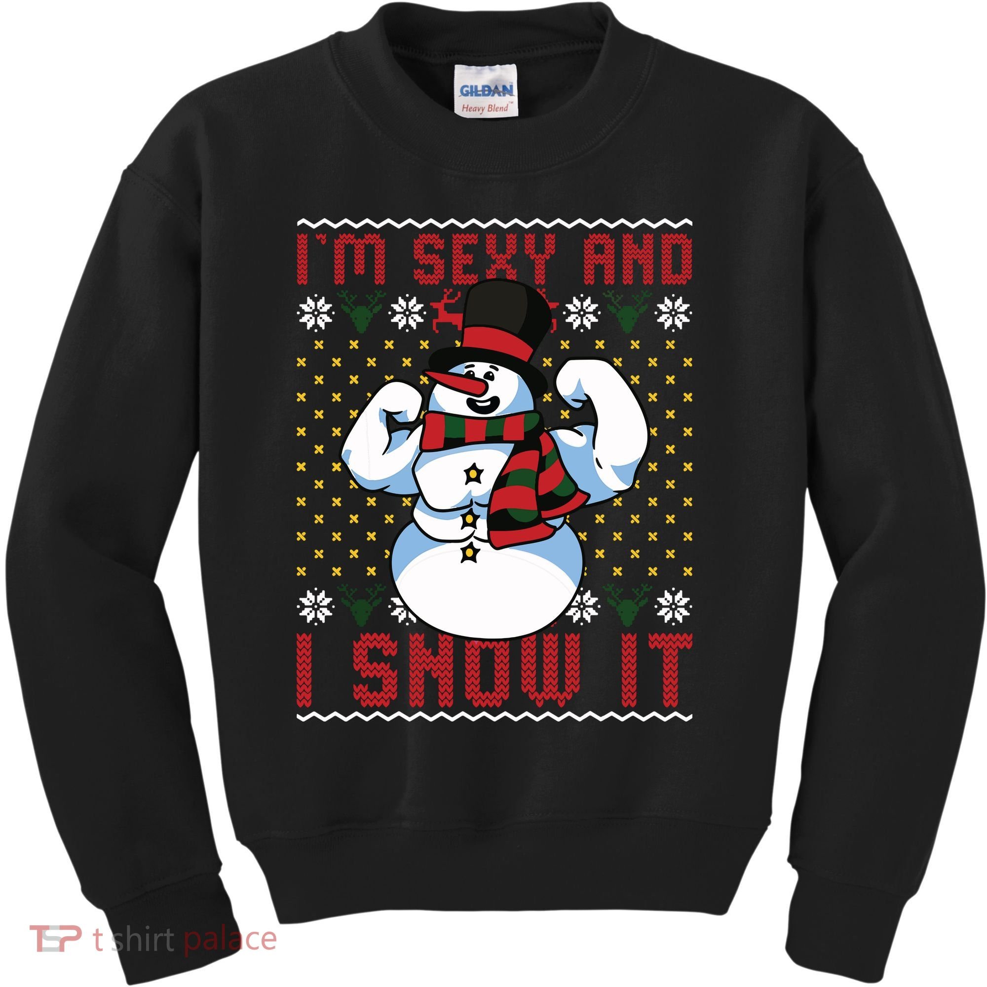 Christmas Snowman Im Sexy And I Snow It Mom Dad Kids Sweatshirt