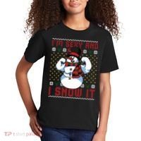 Christmas Snowman Im Sexy And I Snow It Mom Dad Kids T-Shirt thumb 2