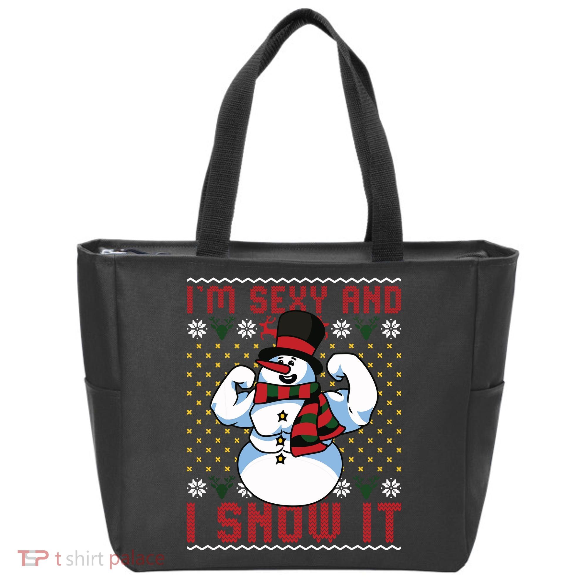 Christmas Snowman Im Sexy And I Snow It Mom Dad Tote Bag