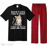 Cat Sometimes I Talk To Myself Then We Both Laugh And Laugh Pajama Set thumb 0